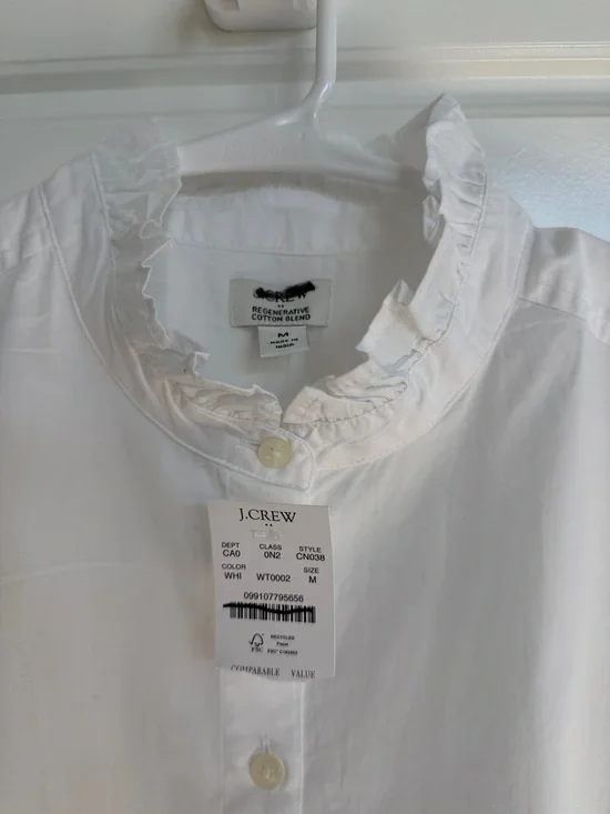 J.Crew NWT Ruffle Button Up Blouse - Picture 3 of 4